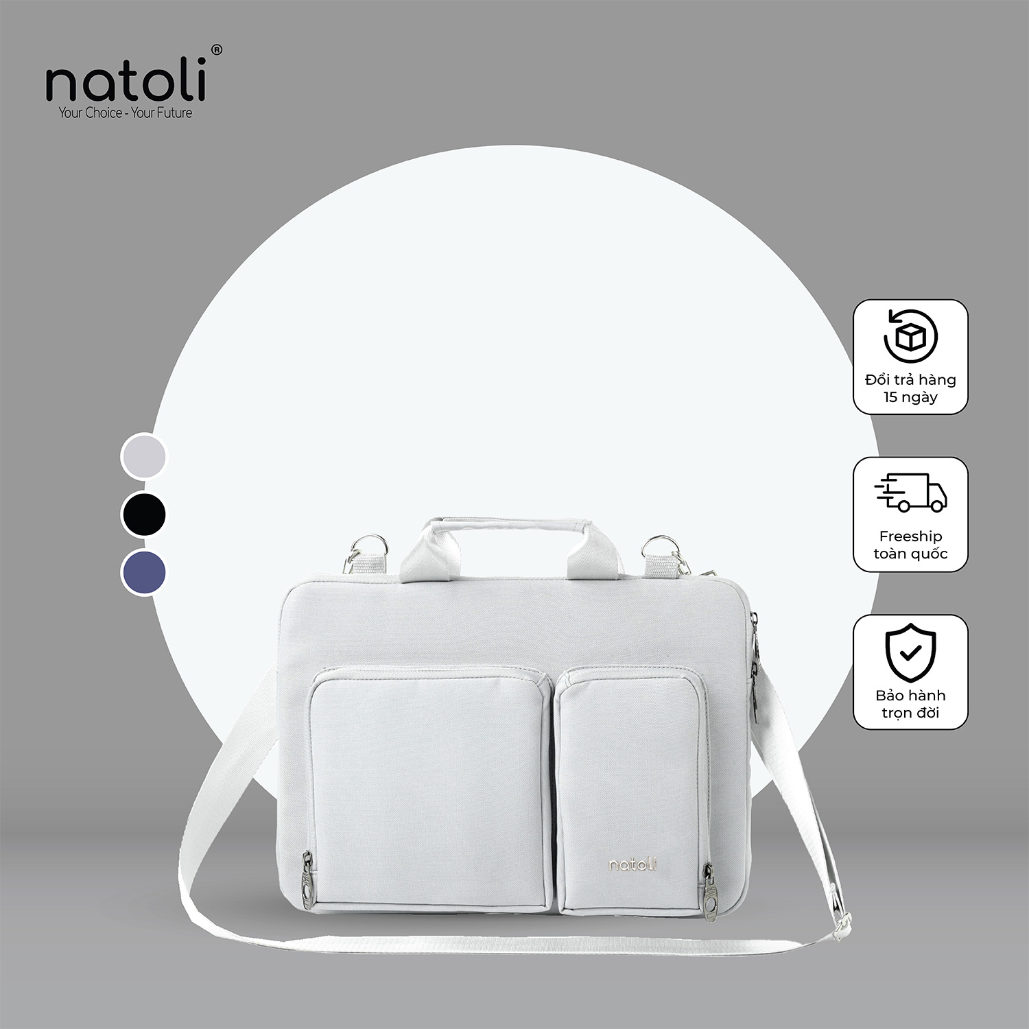Túi chống sốc laptop đeo chéo Natoli chống va đập, bảo vệ laptop BST Omnisack Bag T11
