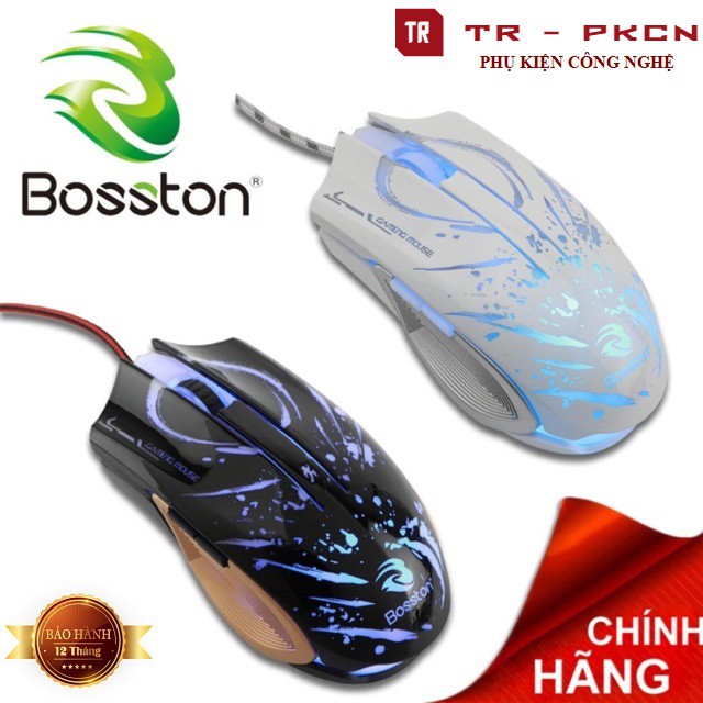 Chuột chuyên game mouse bosston gm100 có led siêu ngầu - hàng chính hãng