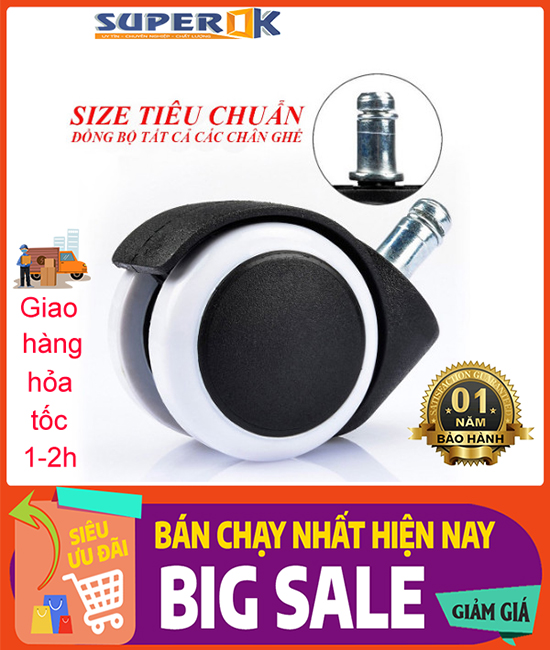 02 Bánh xe ghế xoay, ghế văn phòng