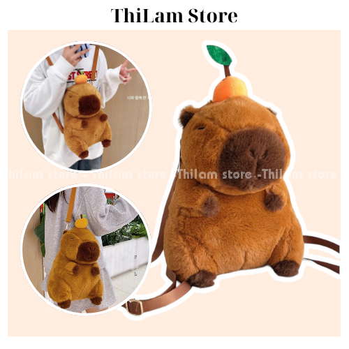 Balo Capybara - gấu bông Capybara chất lông dễ thương cho bạn gái