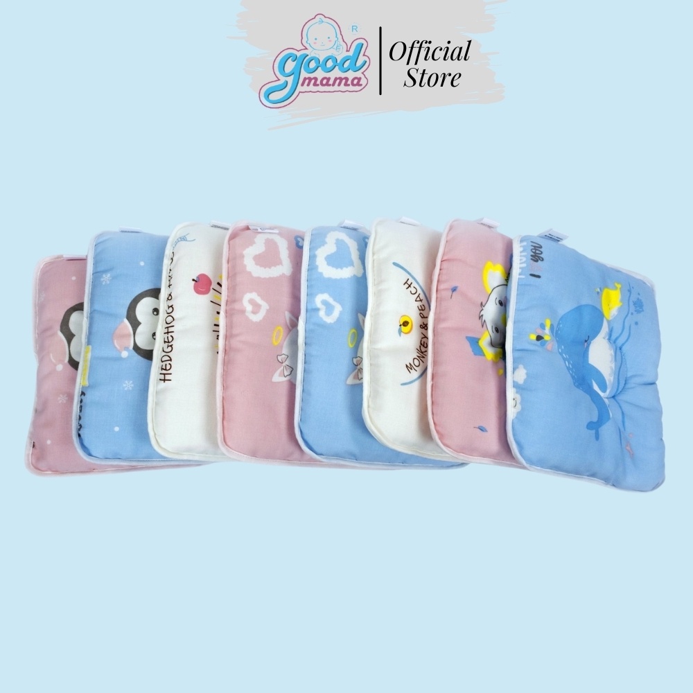 Gối Xô Sơ Sinh Cho Bé 22x28cm Thấm Hút Mồ Hôi-Thoáng Khí-Kháng Khuẩn Thương Hiệu Goodmama