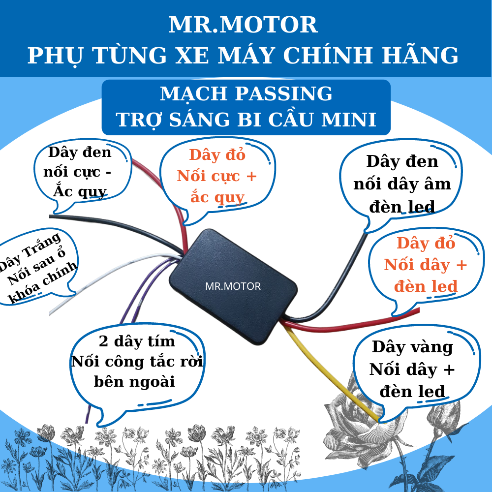Mạch pasing smart 10 chế độ dành cho đèn trợ sáng mini mạch passing trợ sáng bi cầu chip mini