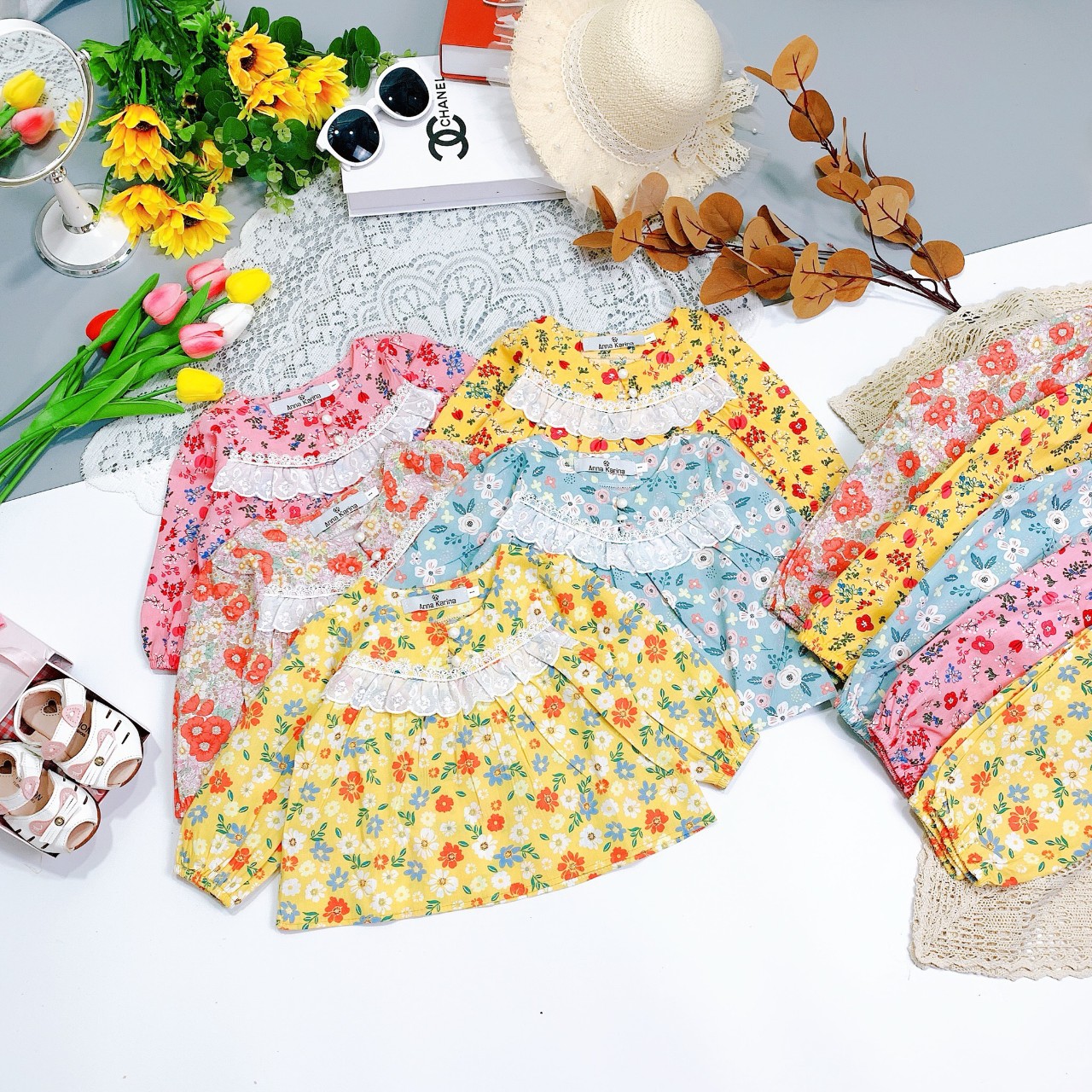 Bộ dài tay cho bé gái mềm mịn xinh xắn mã dkt39