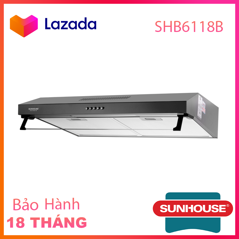 Máy hút mùi vỏ sơn sunhouse shb6118b