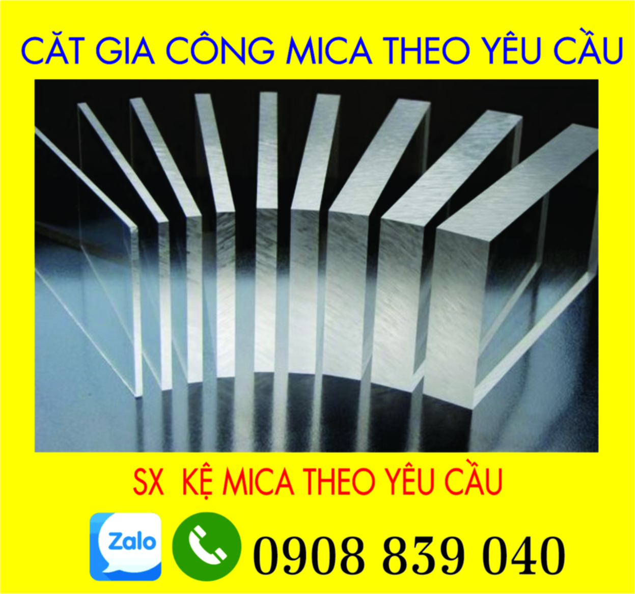 Mica tấm cắt theo yêu cầu