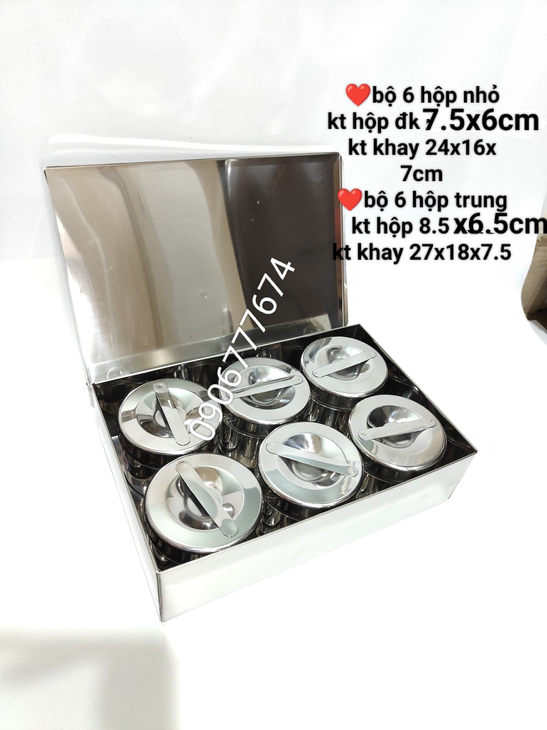 Hộp đựng bộ lưu mẫu thức ăn / hủ gòn inox 304 đủ size