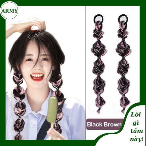 Dây tóc giả , dây cột tóc thắt bím bằng sợi tổng hợp thời trang cho nữ