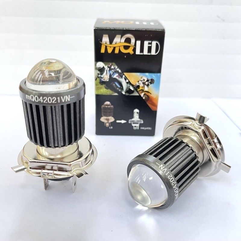 Đèn pha bi cầu mini h4 xe máy cos vàng pha trắng m3mini