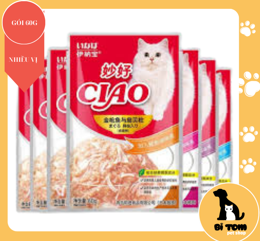 Pate ciao cho mèo gói 60g - nhiều vị