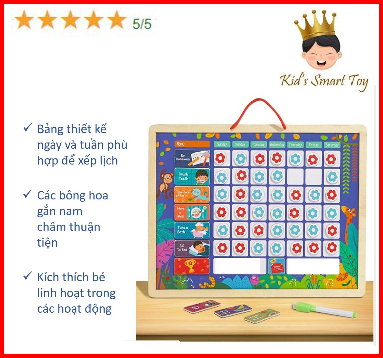 Bộ bảng khen thưởng nam châm cho bé, Thời khóa biểu, Đồ Chơi Bảng Khen Thưởng Kỷ Luật Tạo Thói Quen Tốt Cho Bé