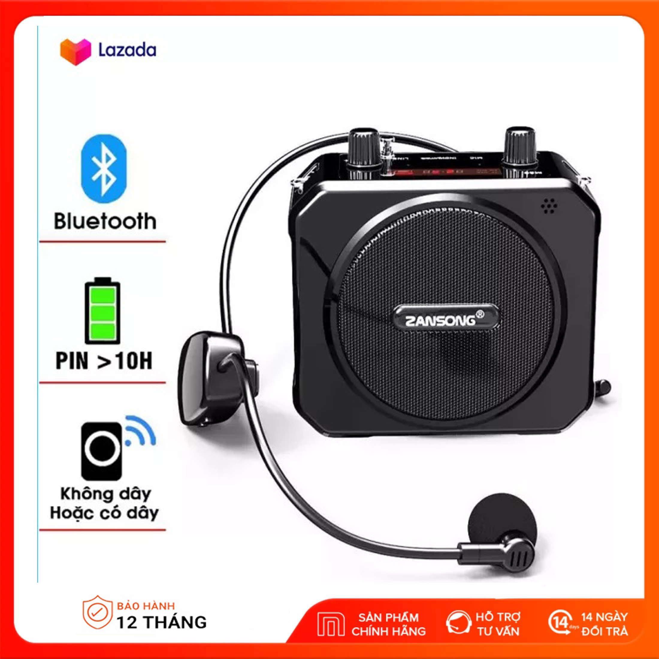 [ Mẫu Mới 2023 ] Loa Trợ Giảng Công Suất Lớn Máy Trợ Giảng Không Dây Giá Rẻ Nhỏ Gọn Loại Tốt Cho Giáo Viên Dễ Dàng Sử Dụng Máy Trợ Giảng  Zangsong M80 Loại Mic Không Dây Âm Thanh Chuẩn Độ Nhạy Cao Pin Cực Trâu