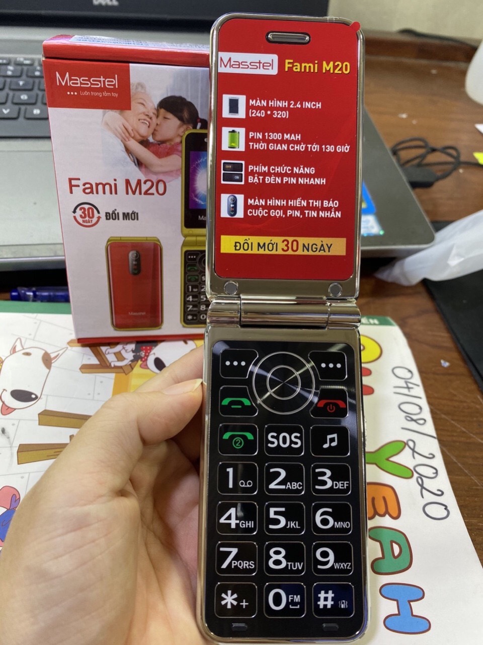 Điện Thoại Masstel Fami M20 Nắp Gập Dành cho người già Chữ To - Bảo hành 12 tháng