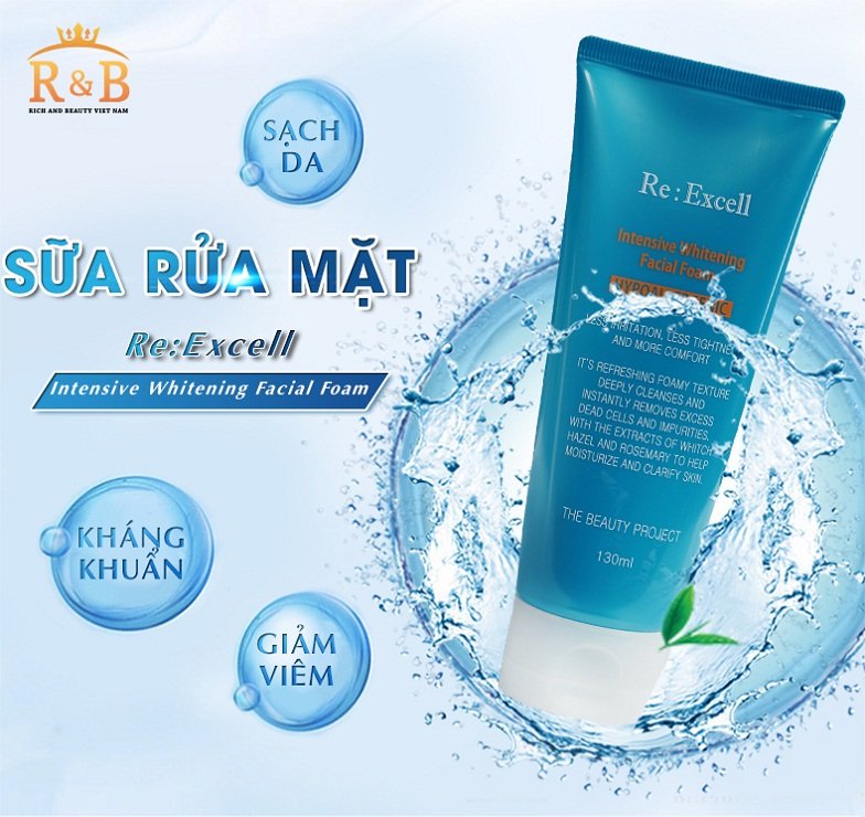 Sữa rửa mặt làm sáng và mịn da Intensive Whitening Facial Foam -130ml