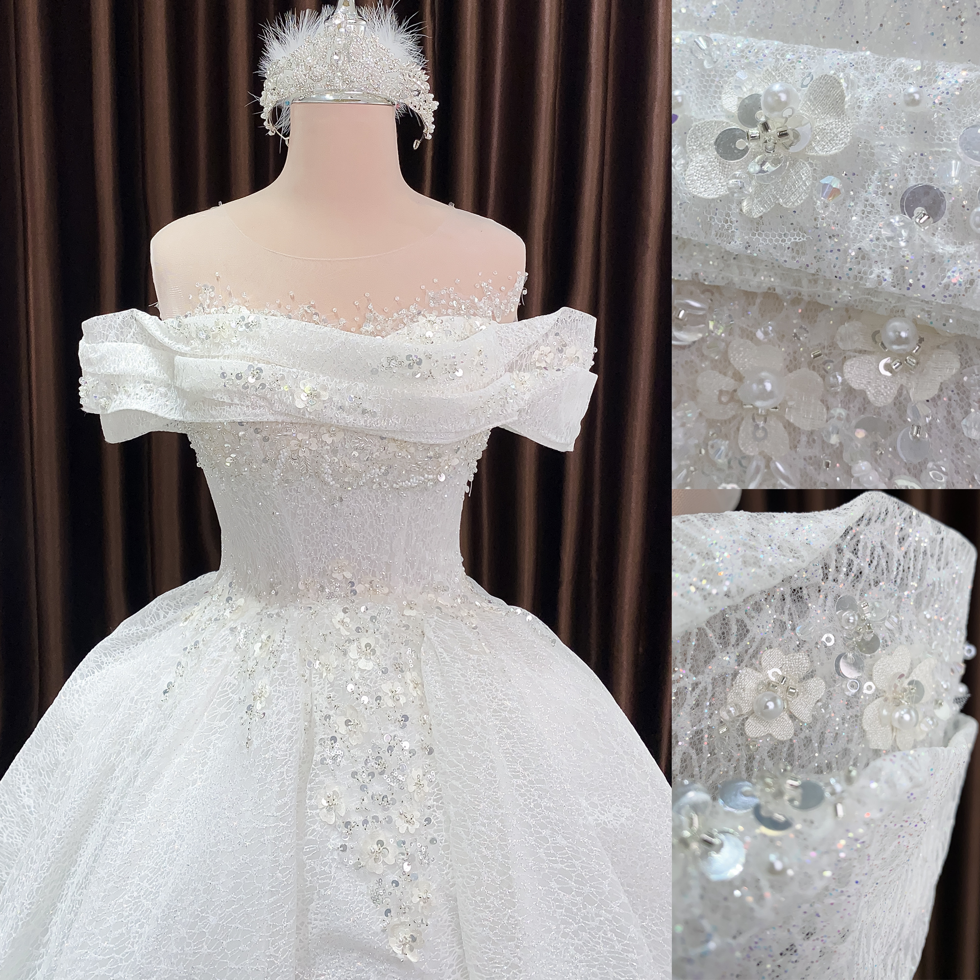 Váy cưới trong suốt đính hoa 3D tuyệt đẹp  Ngôi sao