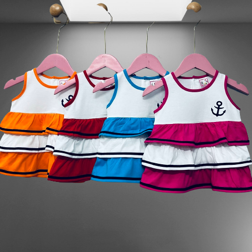 Đầm bé gái tuổi thun cotton hàng may chuẩn xuất khẩu , váy bé gái sơ sinh