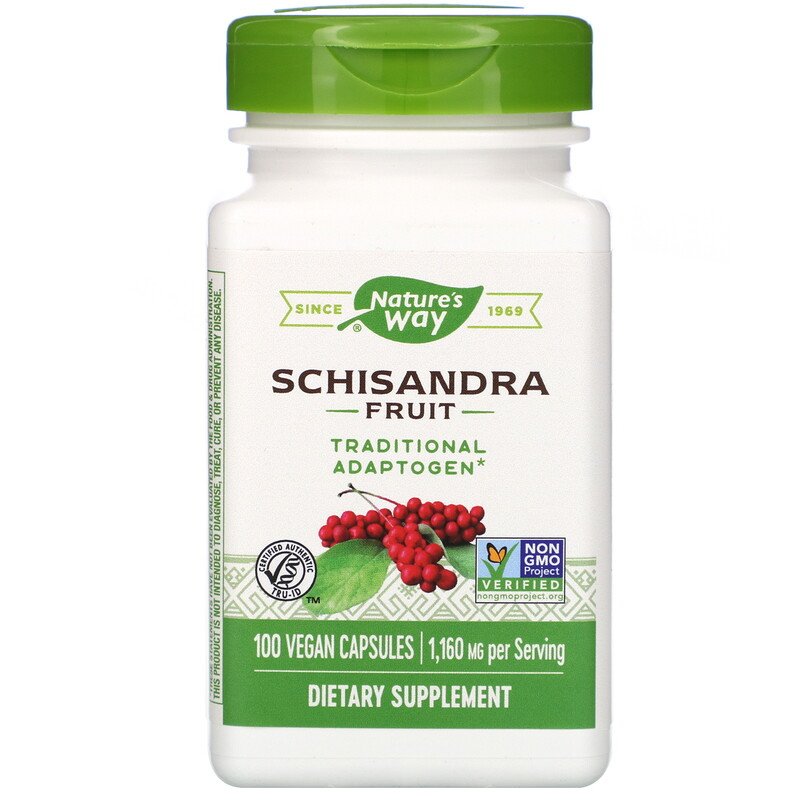 Thảo dược ngũ vị tử, nature's way, schisandra fruit, 580 mg, 100 vegan capsules