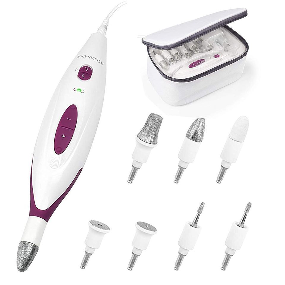 Bộ thiết bị chăm sóc móng medisana mp815, 2 mức độ, 7 đầu dũa đính kèm mp 815