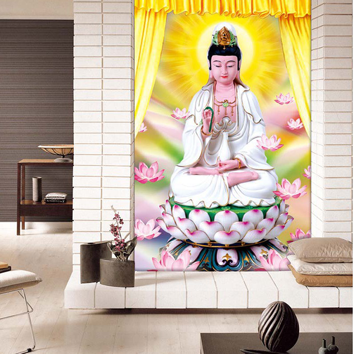 [HCM]Tranh thêu chữ thập Quán Thế Âm Bồ Tát A1122 - kích thước 36 * 50