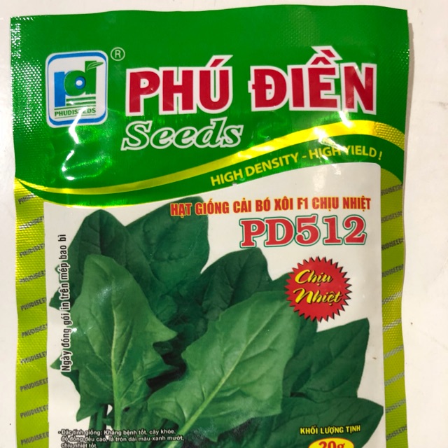 Hạt giống cải bó xôi f1 chịu nhiệt pd512