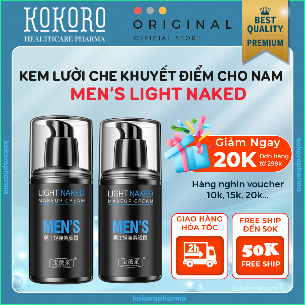 Kem Lười Che Khuyết Điểm Cho Nam MEN'S LIGHT NAKED - Lazy Cream Light Makeup Cream Men's Che Khuyết Điểm, Nâng Tông