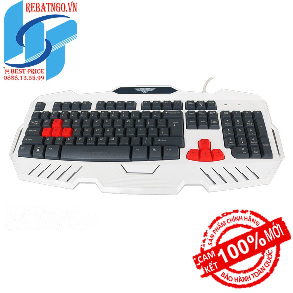 Bàn phím newmen kb810 - gaming - led - ps2 xám trắng