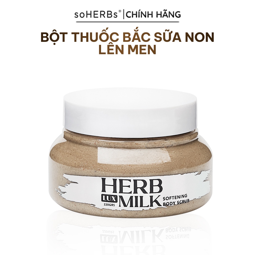 Bột thảo dược sữa non soherbs lux herb milk softening body scrub 220g