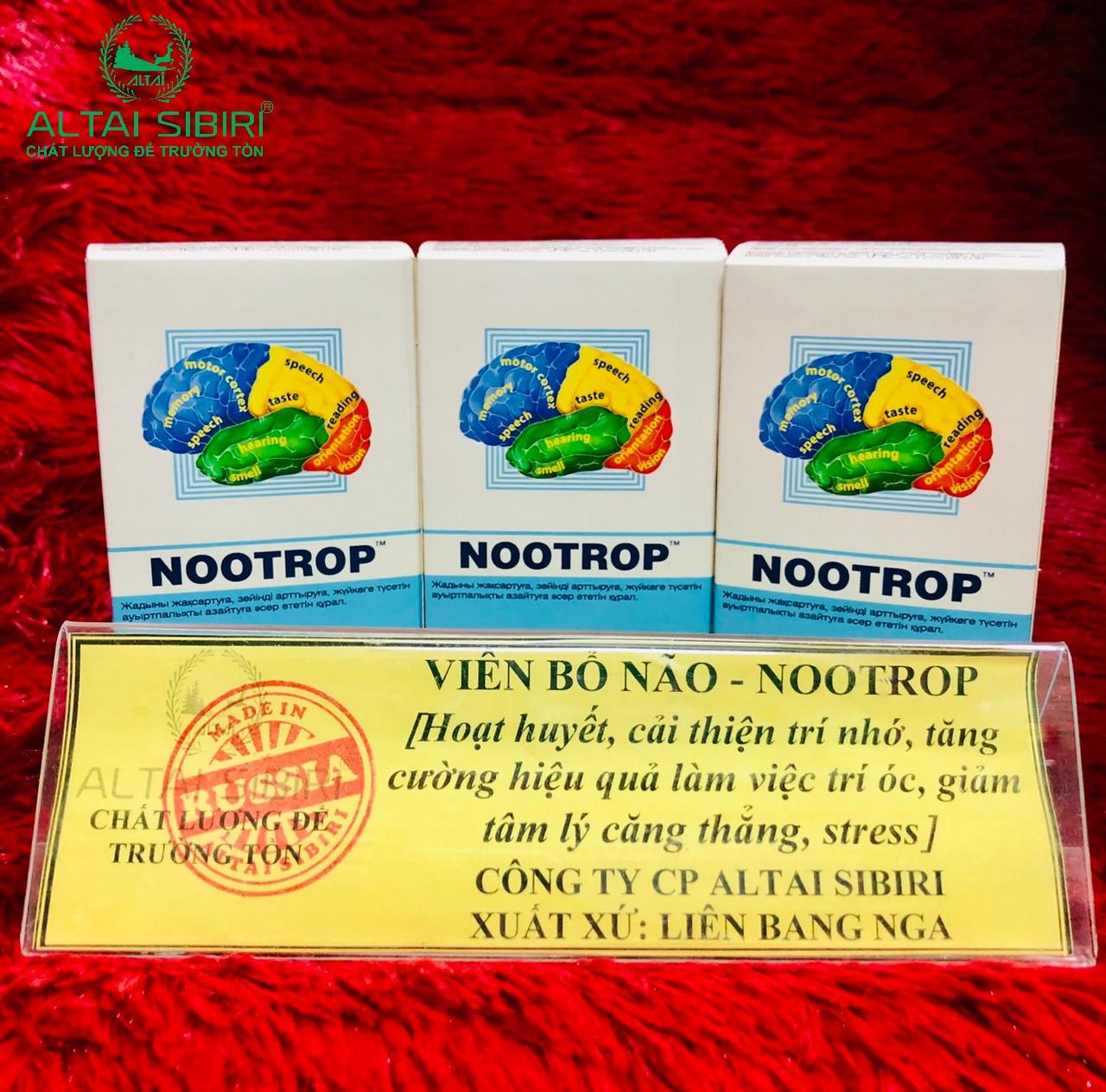 Bổ não - Lưu thông máu - Tăng cường trí nhớ - Nootrop - Nga - 48 viên