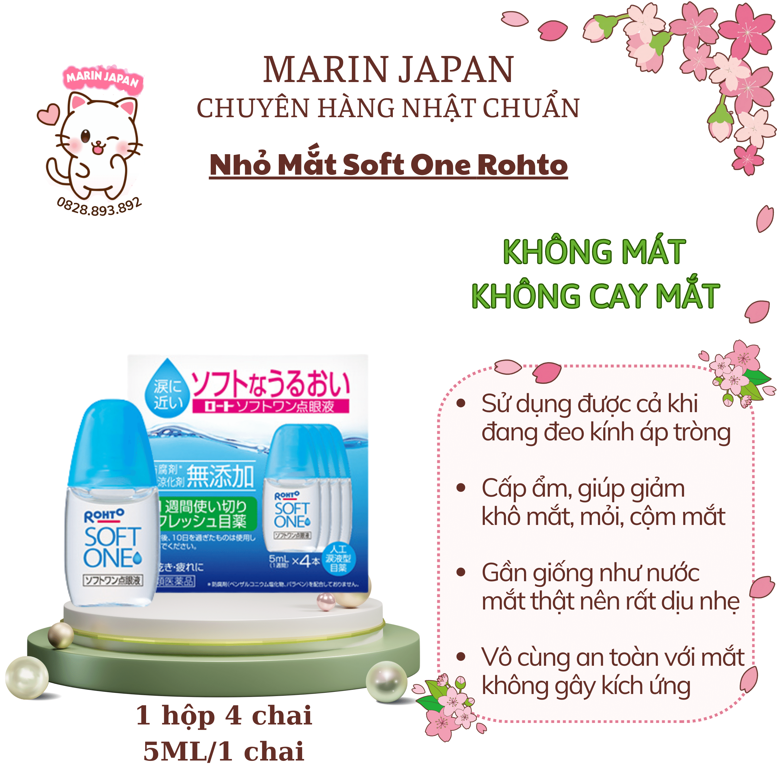 Nước nhỏ mắt rohto soft one 5ml nội địa nhật bản