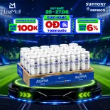 [SALE 15.6] Thùng 24 Lon Nước Uống Có Gaz Aquafina Soda (320ml/lon)