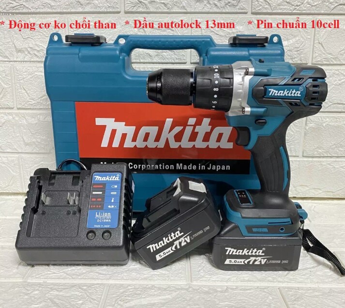 Máy khoan vít 3 chức năng makita 2 pin 72v