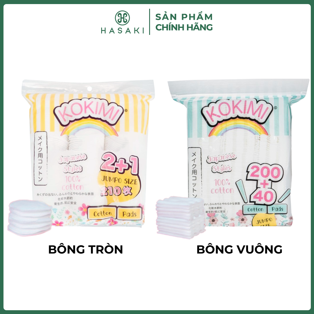 Bông Tẩy Trang Mihoo Kokimi Bông Tròn Túi Cotton Pads Hasaki Sản Phẩm Chính Hãng
