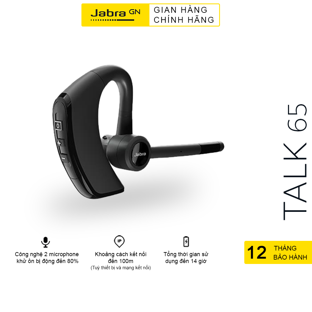 Tai nghe bluetooth jabra talk 65 chống ồn ip54 hàng chính hãng