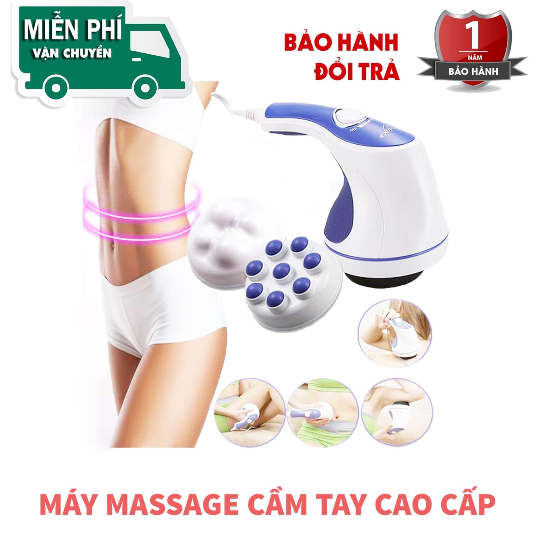 Máy matxa bụng cầm tay RELAX. Đánh tan mỡ bụng, 5 đầu massage đa chức năng toàn bộ cơ thể. Giảm mỡ bụng, giảm đau cơ giảm street,.. Bảo hành tại Click Now.