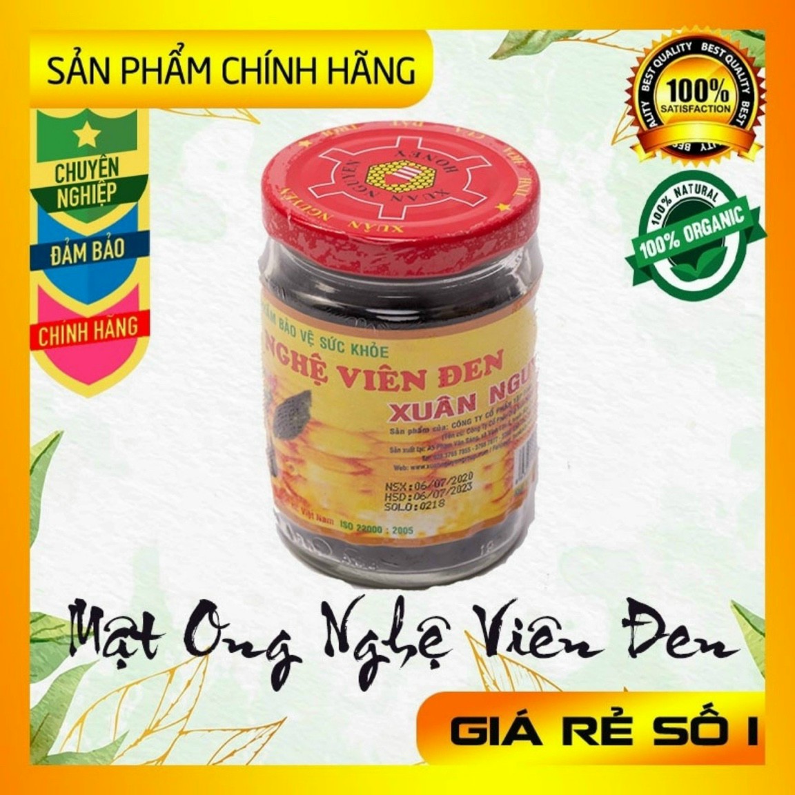 [HCM]Mật Ong Viên Nghệ Đen xuân nguyên lọ thủ tinh 100gr hỗ trợ trị đau bao tử dạ dày đầy bụng kháng viêm