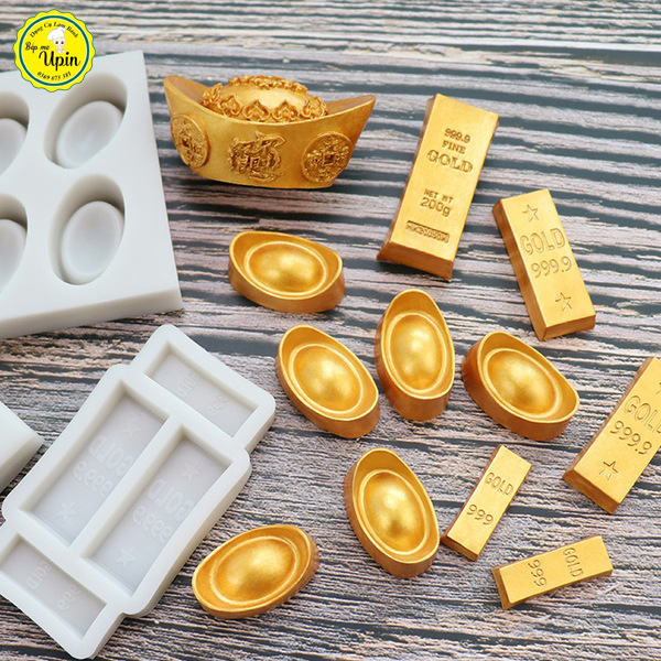 Khuôn silicon thỏi vàng thỏi bạc 4D