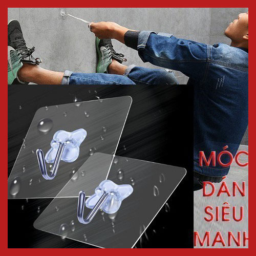 Móc treo dán tường - Combo 10 móc treo siêu dính, bền - trúc bông móc treo tường
