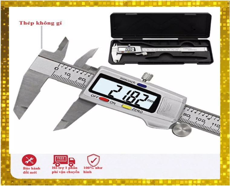 Thước cặp điện tử thép không gỉ 150mm,Tặng pin sơ cua ,Thước kẹp điện tử 150mm