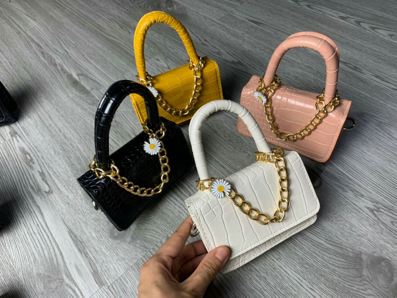 Túi nữ xách tay mini hoa cúc NM 319