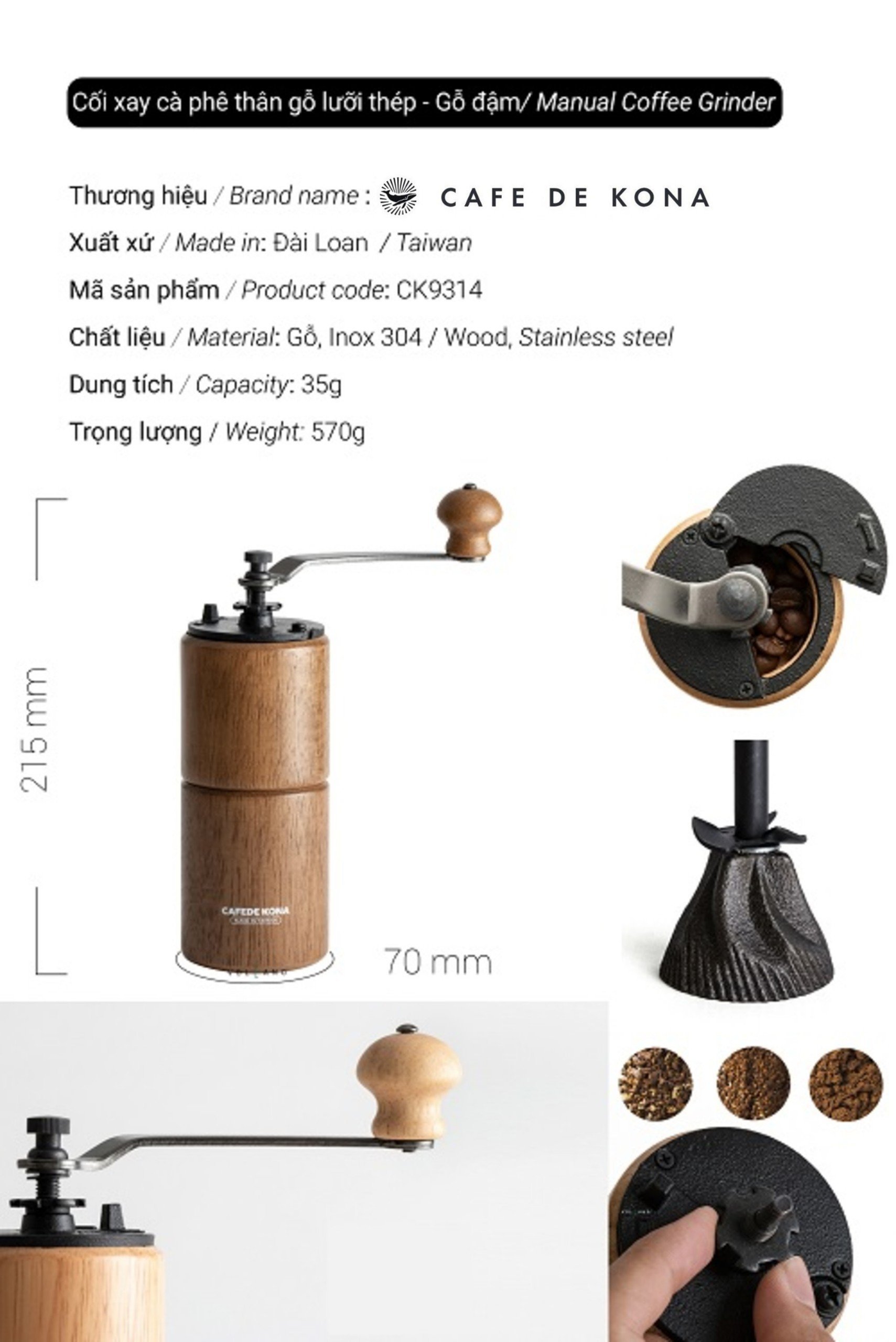 [HCM]Combo bộ pha sản phẩm cà phê V60 02 hiện đại CAFEDE KONA