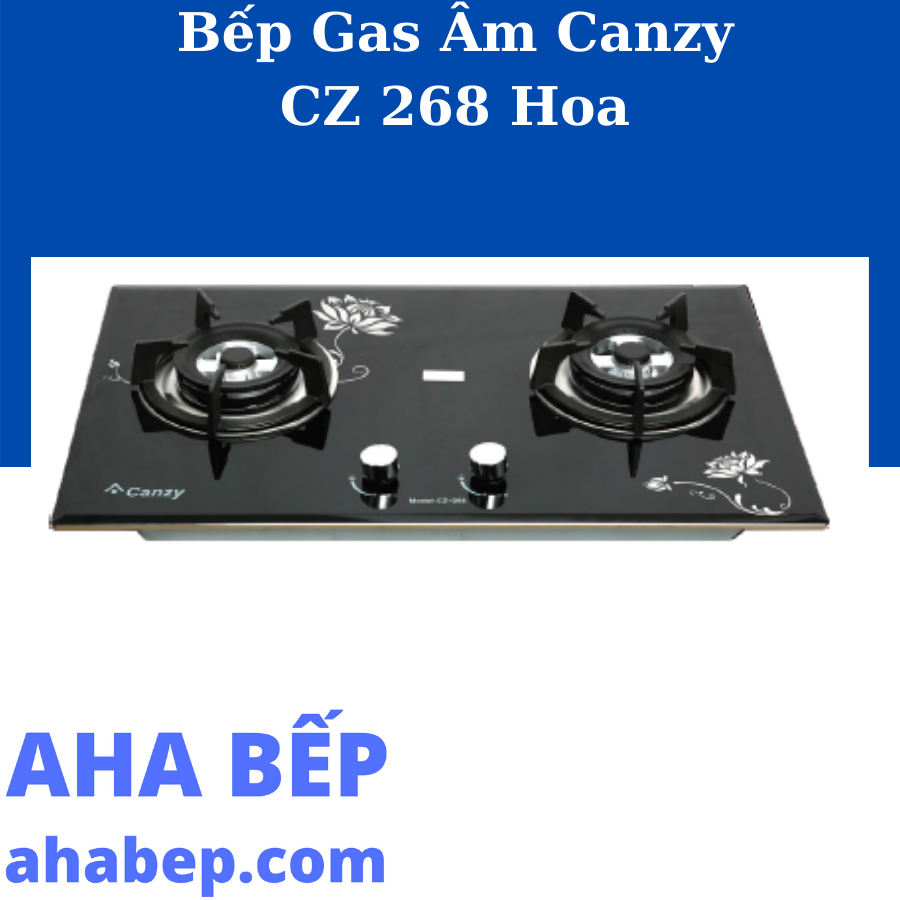 Bếp gas âm canzy cz 268 hoa - hàng chính hãng