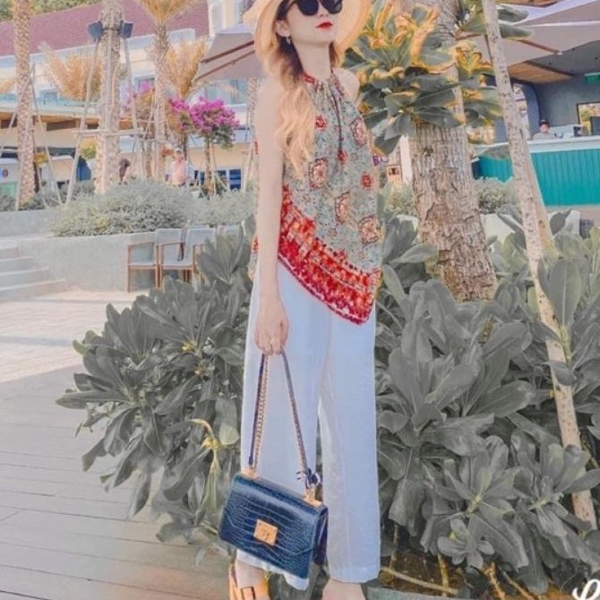 Quần trắng ống rộng xuông dài 90cm vải đũi có màu đen, be Mã 92