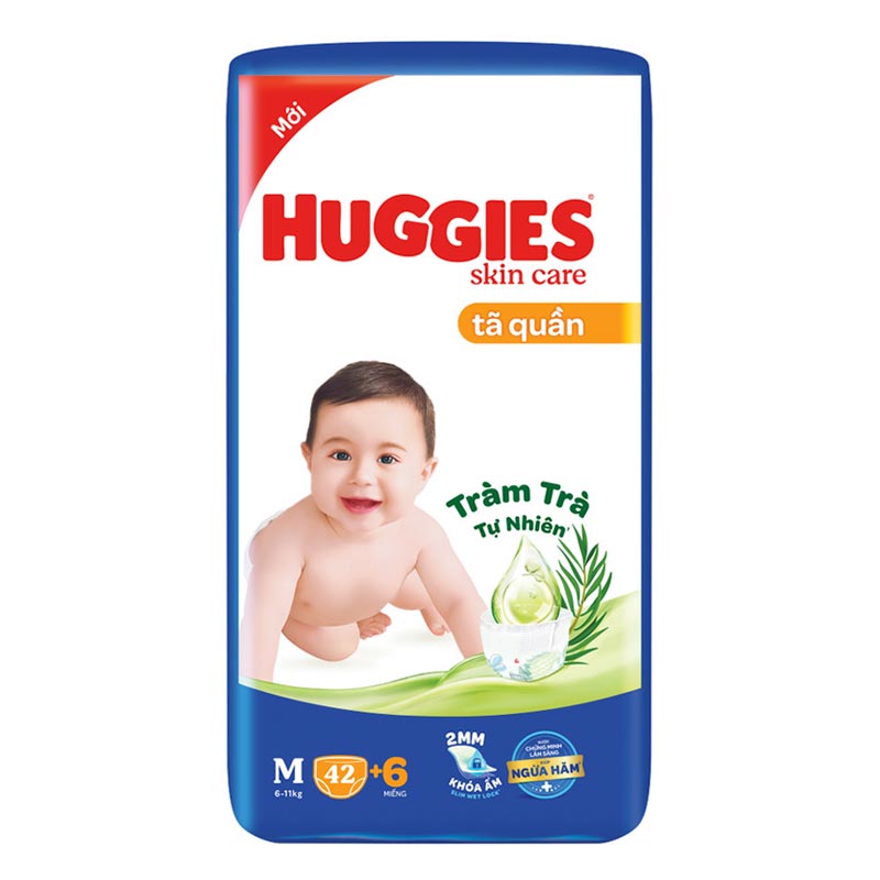 Tã bỉm quần huggies m42/l38/xl34/xxl26 + 6 miếng