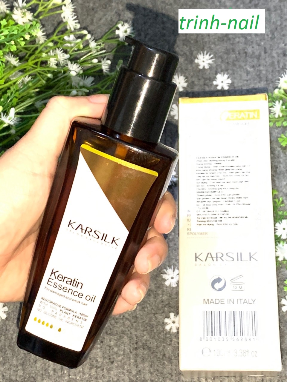 Tinh dầu dưỡng bóng tóc Karsilk Keratin Essence Oil cho tóc yếu và hư tổn 100ml