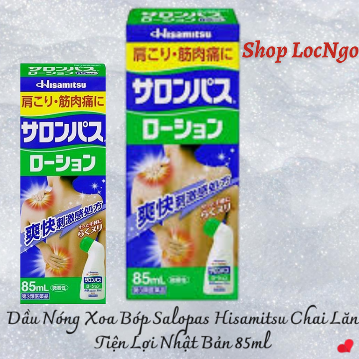 [Freeship]Dầu Nóng xoa bóp S.alonpas H.isamitsu Chai Lăn Tiện Lợi Nhật Bản 85ml
