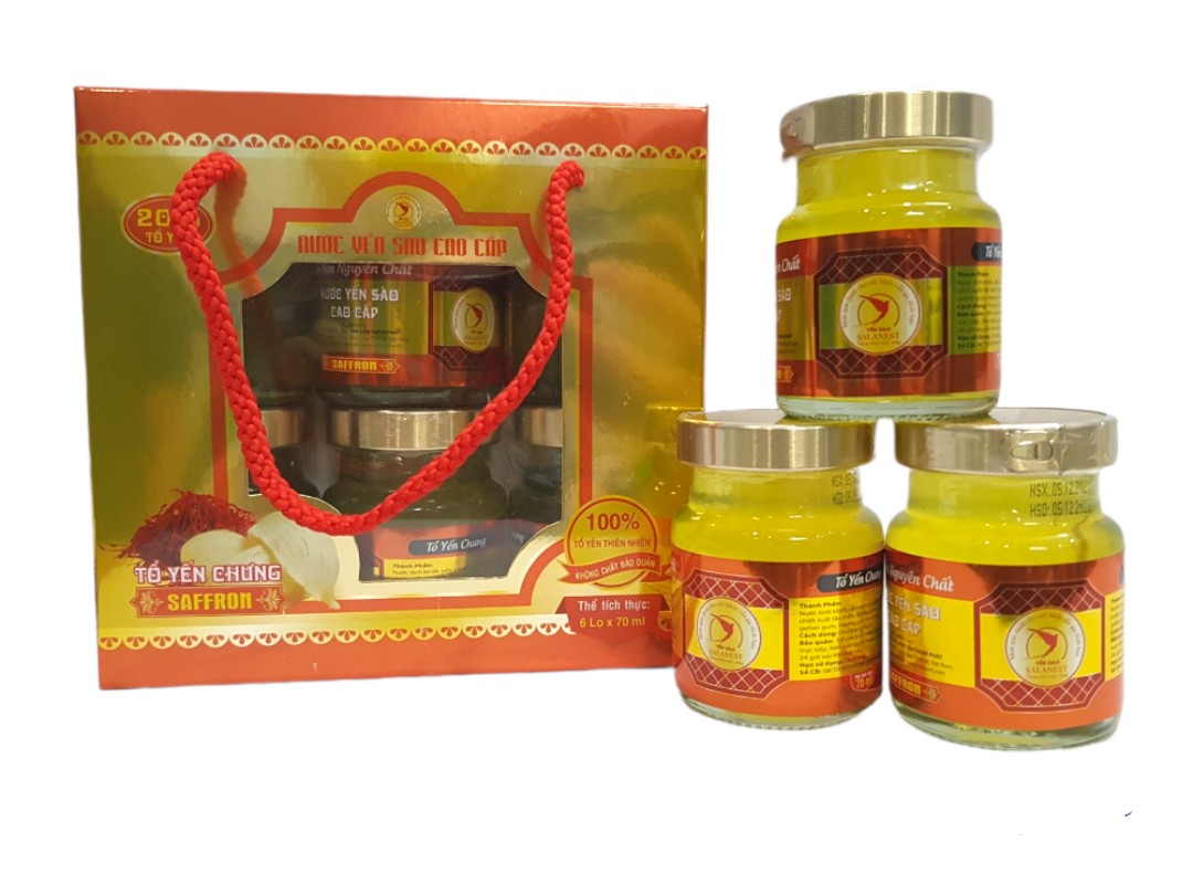 [HCM]Salanest - Nước yến 20gr yến  tươi chưng 0.05gr Saffron cao cấp - Set12hu
