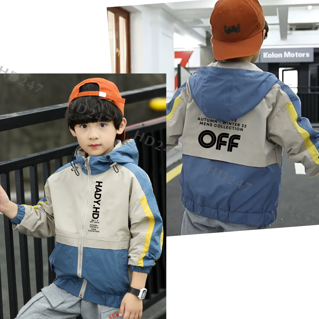 Áo khoác gió 2 lớp cho bé trai và bé gái in hình cute phong cách hàn quốc H0192