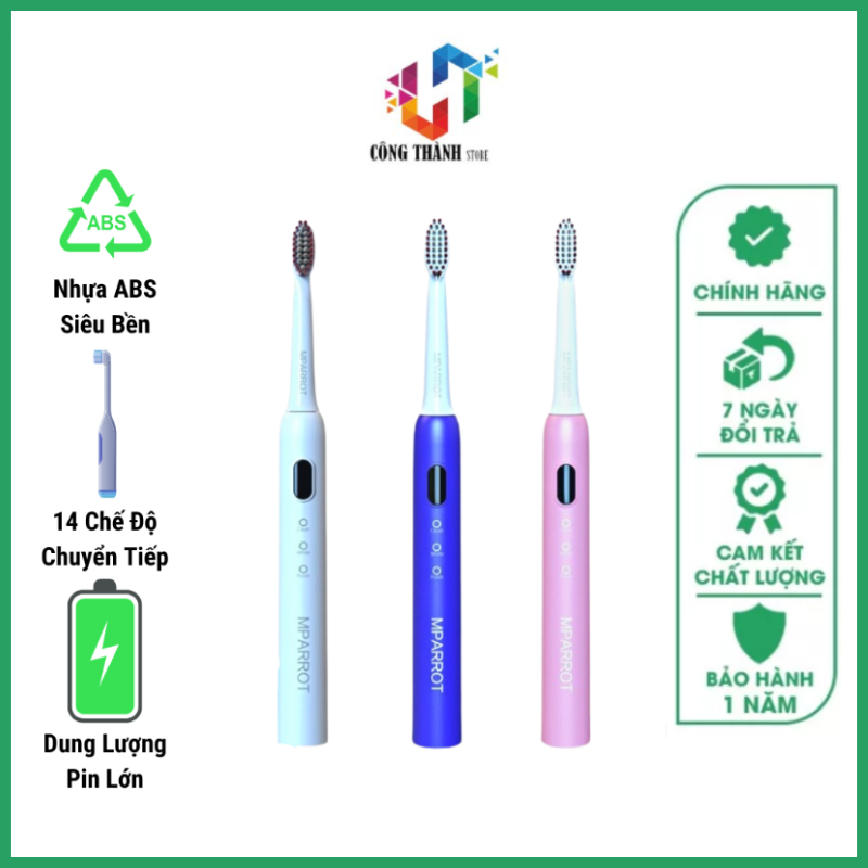 Bàn chải điện mparrot x100 - bàn chải đánh răng điện - bàn chải lông mềm - bàn chải điện cao cấp