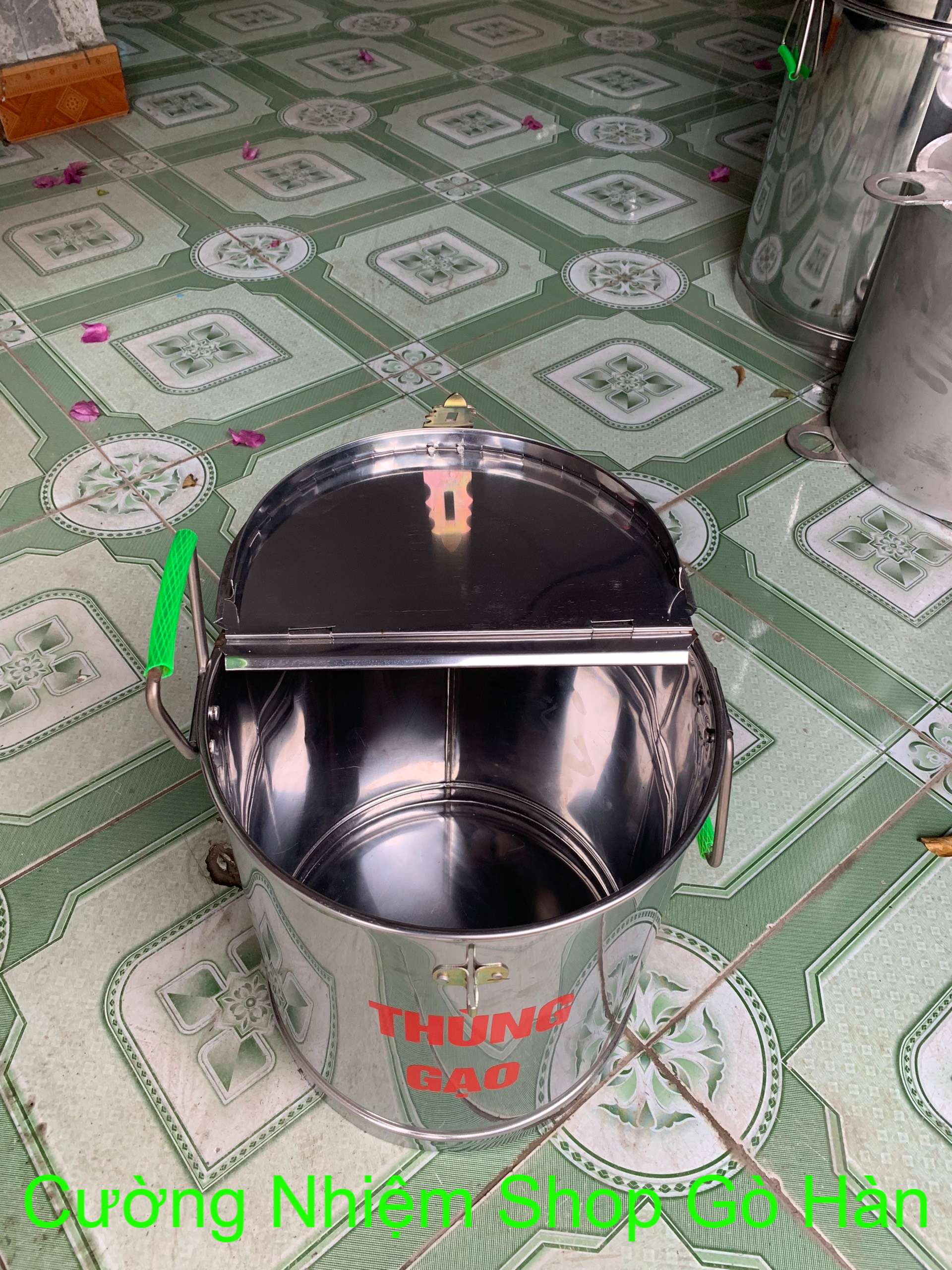 Thùng đựng gạo thông minh siêu đẹp bằng inox đựng 15kg