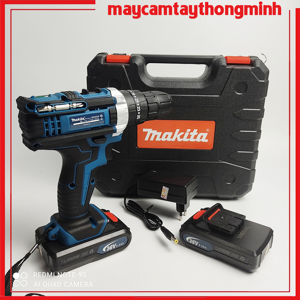 Máy Khoan Pin, Cầm Tay Makita 36V - 3 Chế Độ Khoan - Bộ Phụ Kiện 24 Chi Tiết Đi Kèm