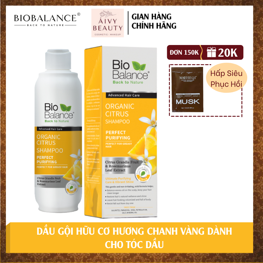 [HCM]Dầu Gội Hữu Cơ Chống Rụng Và Kích Thích Mọc Tóc BIO BALANCE 330ml - Citrus (Hương chanh)  [ BIOBALANCE ]